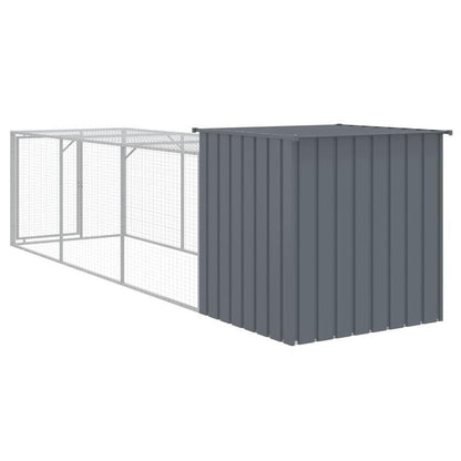 Kippenren – Kippenhok – Kippenkooi – Ren – Hennenren – Antraciet – Verzinkt Staal – 110x405x110 cm – Weerbestendig – Ruim