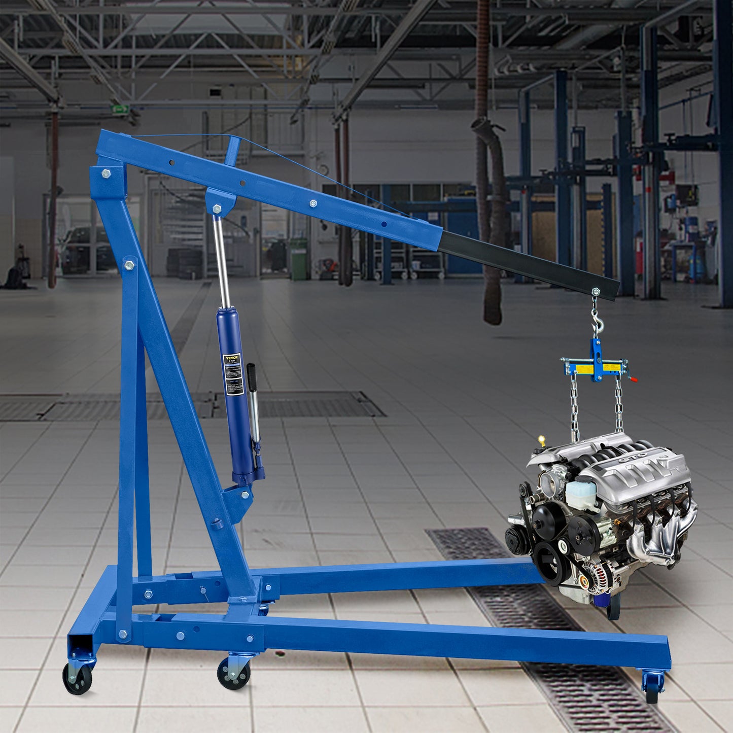 Hydraulische Lange Cilinder Krik – Hydraulische Krik – Wagenkrik – Motorlift – Werkplaatskrik – 8 Ton Capaciteit – Hefhoogte 66-116 cm – Stevig Legeringsstaal – Ergonomische Rubberen Handgreep