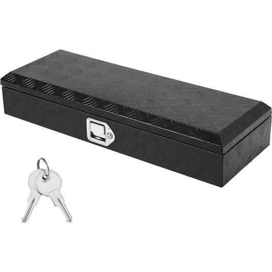 Aluminium Opbergkist – Gereedschapskist – Opbergbox – Toolbox – Werkplaatskist – Zwart 91,4x32,3x16,3 cm – Waterdicht & Afsluitbaar Met RVS Slot