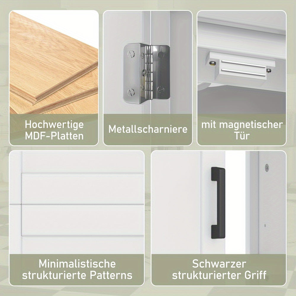 Badkamermeubel – Badkamermeubelset – Wastafelmeubel – Wastafelkast – Onderbouwkast – Vrijstaand MDF – Geïntegreerde keramische wastafel – 60x46x84,8 cm