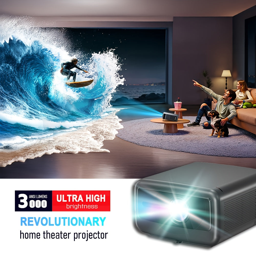 Projector – Beamer – Home Cinema Projector – Multimedia Projector – Smart Projector – Donkergrijs – 3000 Lumen Helderheid – Native Full HD 1080p Met 4K Ondersteuning