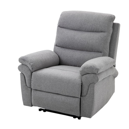 Relaxfauteuil – Verstelbare Loungefauteuil – Ligstoel – Tv-fauteuil – Zithoekstoel – Verstelbare Rugleuning 165° – Linnen Stof Lichtgrijs 91x92x102 cm