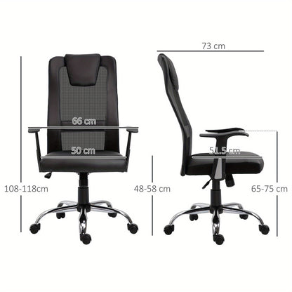 Bureaustoel – Kantoorsstoel – Office Chair – Gamestoel – Werkstoel – Ergonomisch S-vormig – Verstelbare Zithoogte – Schommelfunctie – 120 kg – Zwart