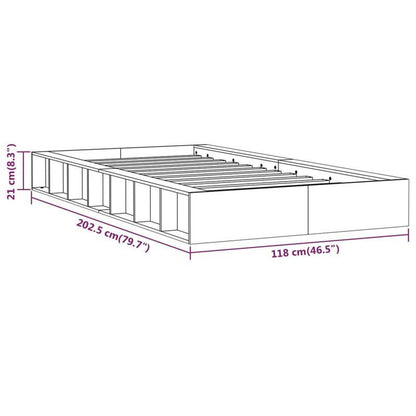 Contemporary Wooden Bed Frame 100x200cm - High-Quality Hardwood & Particle Board, Removable & Durable Frame with Built-In Headboard, No Assembly Required, Portable Bed Frame for Small Spaces, Bed Frame for Bed, Spacesaving Fu