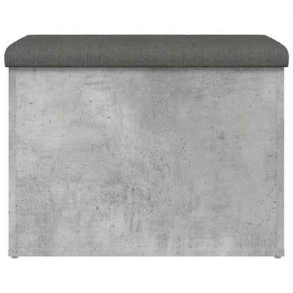 Bankje Met Opbergruimte – Zitbank – Opbergbank – Zitkist – Schoenenbank – Beton Grijs – Hout – Compact 62x42x45 cm – Multifunctioneel Voor Hal Slaapkamer Woonkamer