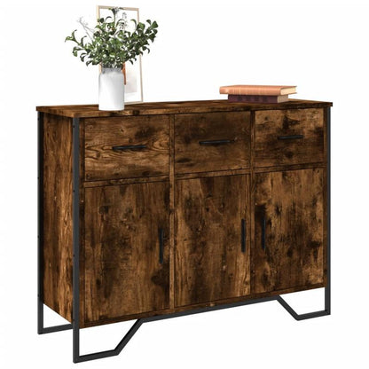 Smoked Oak Sideboard 97x32, 5x74, 5cm in Multilayer Wood Removable and durable
