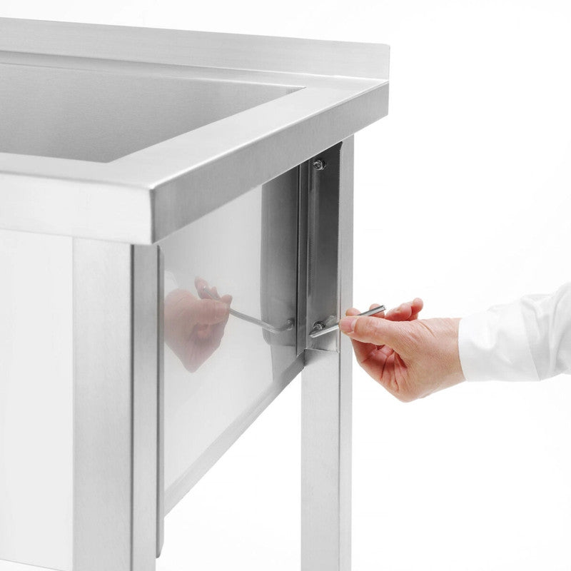 Spoelbak – Enkele Wasbak – Keukengootsteen – RVS Spoelbak – Horeca Spoelbak – Robuust AISI 304 RVS – 1000x600x850 mm – Verstelbare Poot