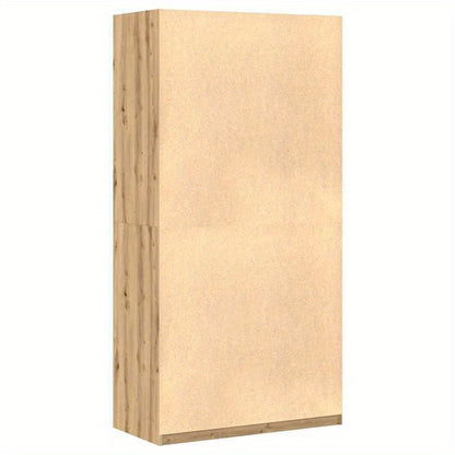 Kledingkast – Kledingrek – Garderobekast – Kledingopberger – Kledingmeubel – Bewerkt Hout – Compact 100x50x200 cm – Freestanding & Lichtgewicht