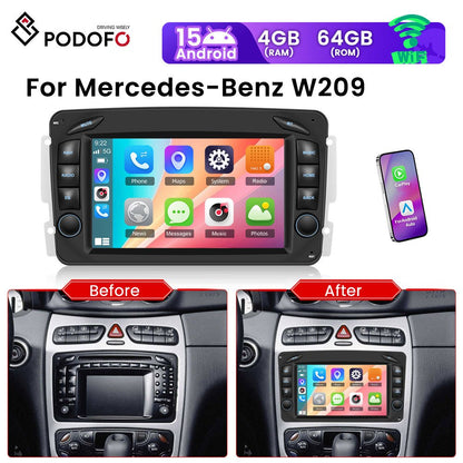 Android Autoradio – Auto Multimedia Systeem – Navigatie Radio – Bluetooth Stereo – 7 Inch Touchscreen – Android 15 OS – 8-Core Processor – 4G+64GB Geheugen
