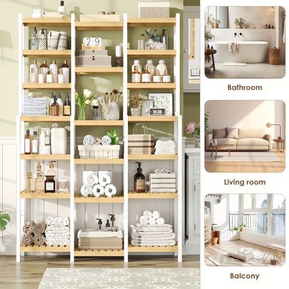 Bamboekast – Badkamerkast – Opbergkast – Boekenkast – Kasten – Hoog model 105x30x160,7 cm – Duurzaam bamboe materiaal