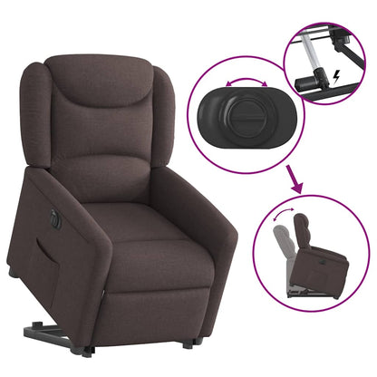Elektrisch Verstelbare Sta-op Stoel – Relaxfauteuil – Opsta Stoel – Seniorenstoel – Verstelbare Relaxstoel – Donkerbruin – Elektrische Liftfunctie – Ademend Comfortabele Bekleding