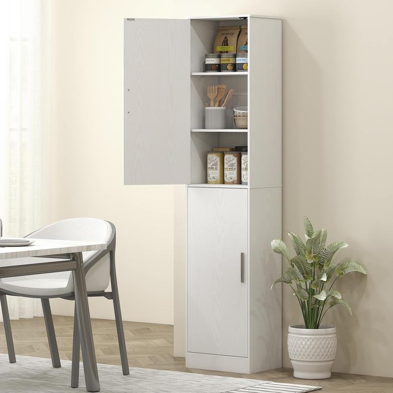 Badkamerkast – Badmeubel – Opbergkast – Kolomkast – Wastafelonderkast – 180 cm Hoog – MDF Vochtbestendig Met Verstelbare Planken