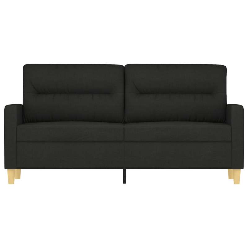2-zits bank – 2-zits bankstel – Loveseat – Tweezits sofa – Compacte bank – Zwart – Duurzame stof – Comfortabele kussens