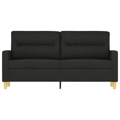 2-zits bank – 2-zits bankstel – Loveseat – Tweezits sofa – Compacte bank – Zwart – Duurzame stof – Comfortabele kussens