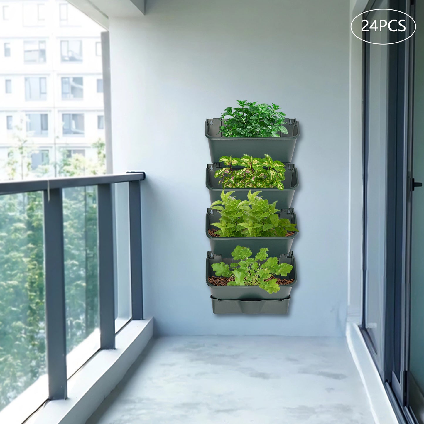 Hanging Vertical Wall Planter, 24-planter Hanging Planter, Vertical Garden Planter,  Minimalist Garden Decor, Stylish Plant Holder, Wallmounted Planter, Garden Planter Box, Urban Gardeners, Plant Enthus