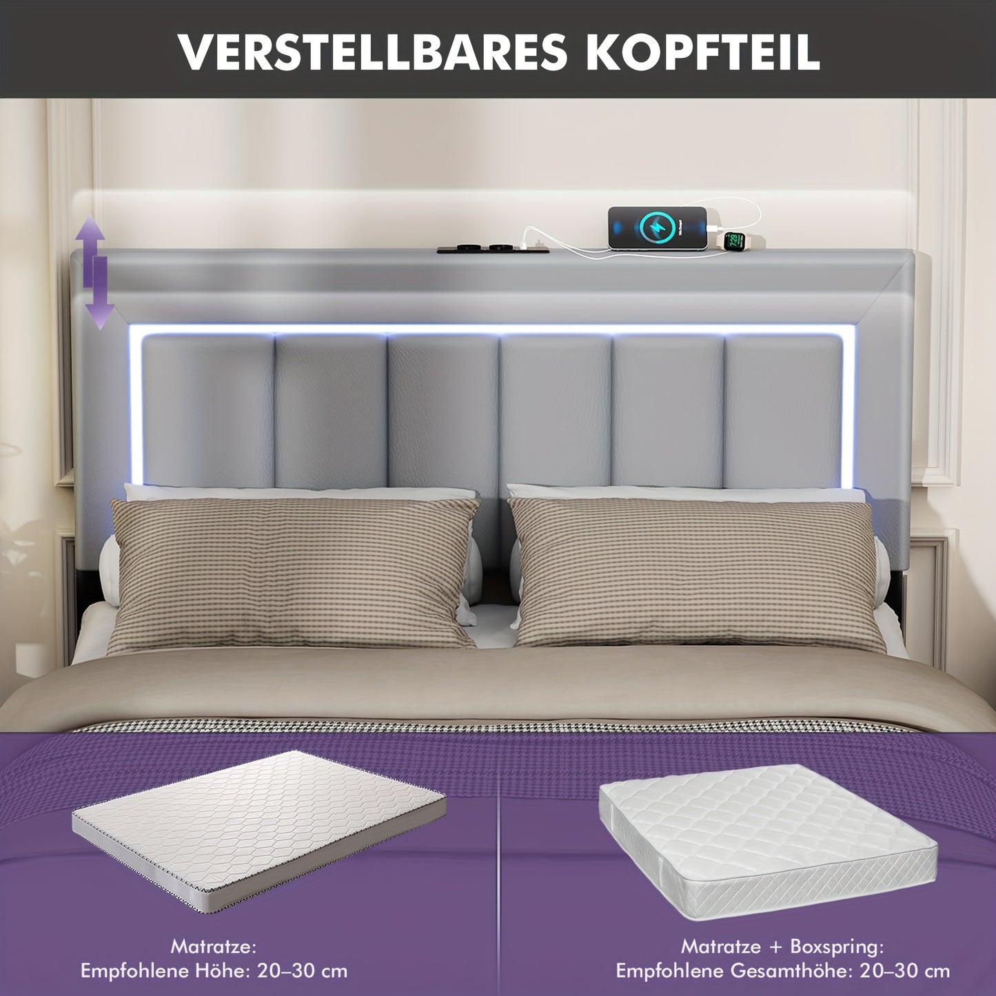 Gestoffeerd Bed C086 – 140x200 cm – Zacht Gewatteerd voor Comfort en Stijl