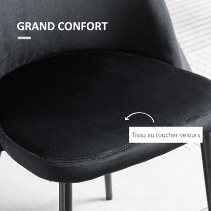 Eetkamerstoelen – Keukenstoelen – Stoelen – Zitmeubels – Zwarte Velours Stoelen – Scandinavisch Design – Ergonomisch & Metalen Puntpoten