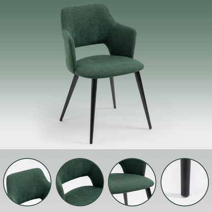 Eettafelset – Uitschuifbare Tafel – Diningset – Tafel Met Stoelen – Zwarte + Groene Kleur – Stevig Stalen Frame – Comfortabele Stoelen