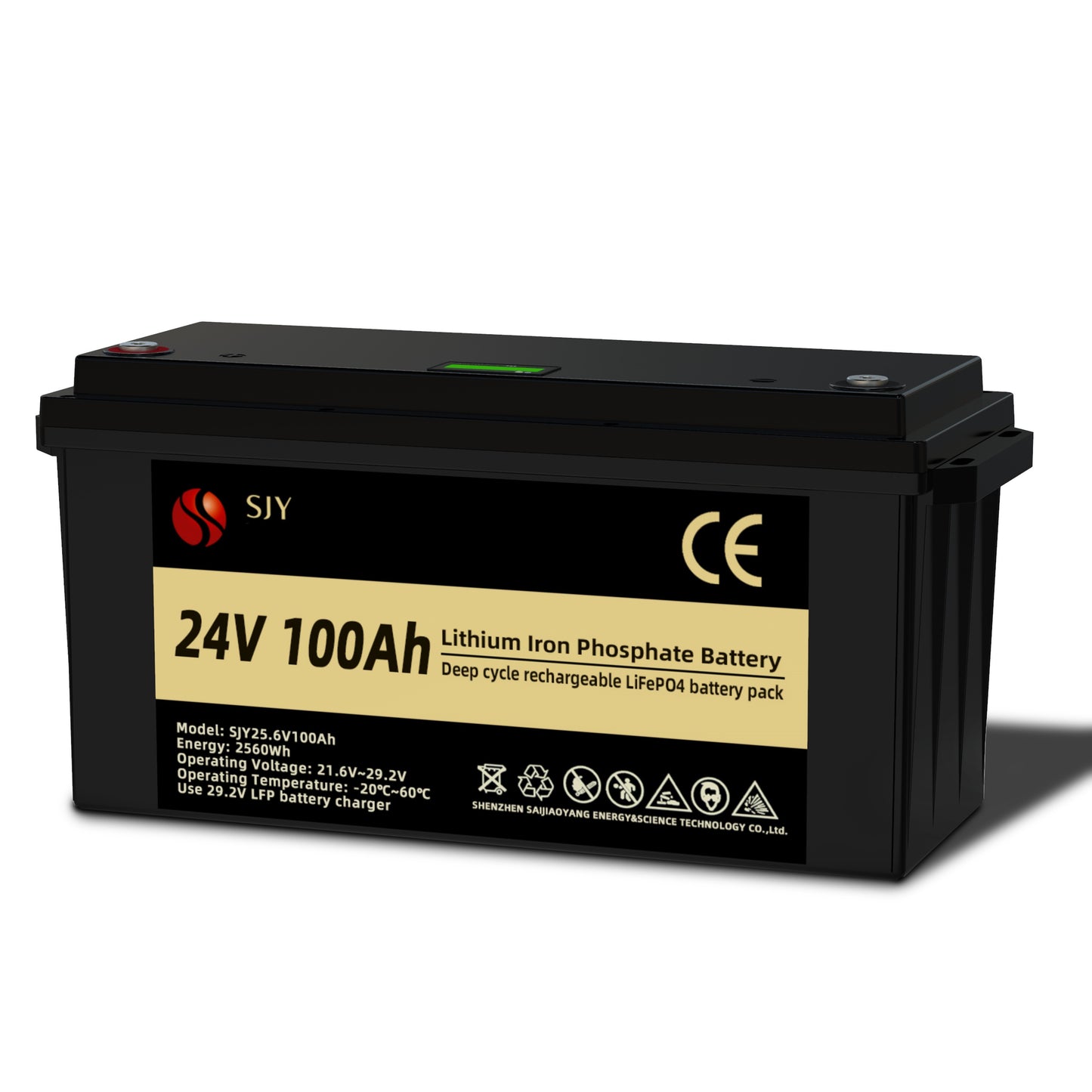 24V 100Ah LiFePO4 Accu – Lithium Batterij – Energieopslag – Off-Grid Accu – Campingaccu – 4000+ Cycli – Ingebouwd 100A BMS Met LCD-scherm