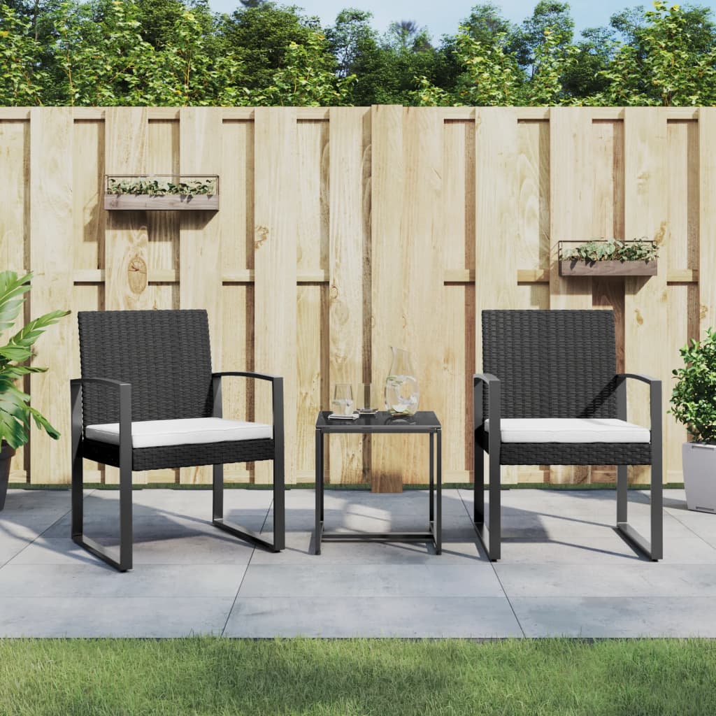 Tuinset hoekbank – loungeset – tuinmeubelen – tuin loungeset – buitenmeubilair – duurzaam staal frame – weerbestendig kunststof vlechtwerk – zwart – comfortabele dikke kussens