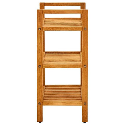 Schoenenrek – Schoenenhouder – Schoenopberger – Schoenstelling – Schoenrek Open – 3 Lagen – Massief Eikenhout 50x27x60 cm – Voor Slaapkamer en Hal Bruin