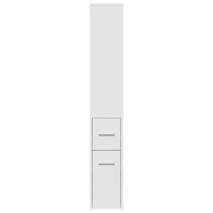 Badkamerkast – Badkamermeubel – Opbergkast – Kolomkast – Smal Kastje – Wieltjes – Hardhouten Materiaal – Lade En Bovenplank