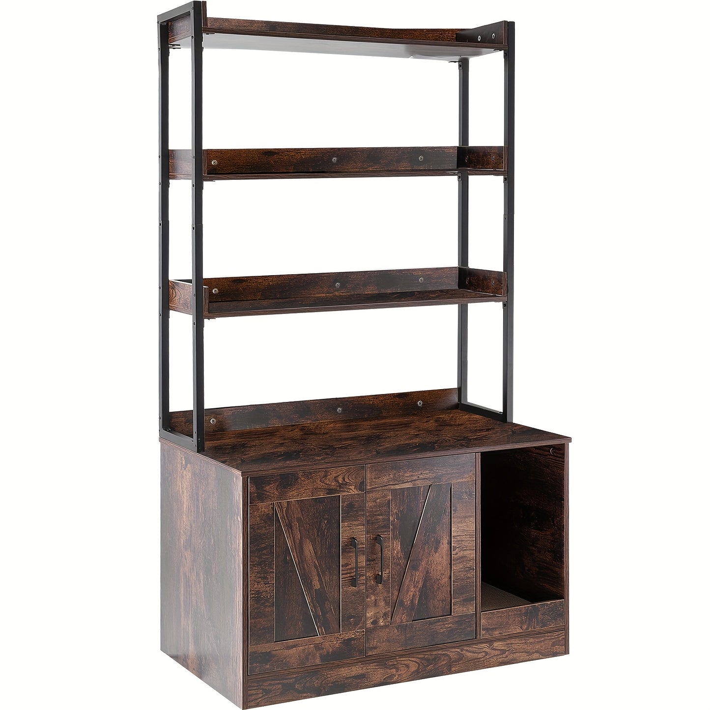 kattenbakhuisje – kattenbakombouw – kattenbakmeubel – kattenkast – kattenhuis – met 4 opberglades – stevig hout en metaal – geurwerend & stijlvol design