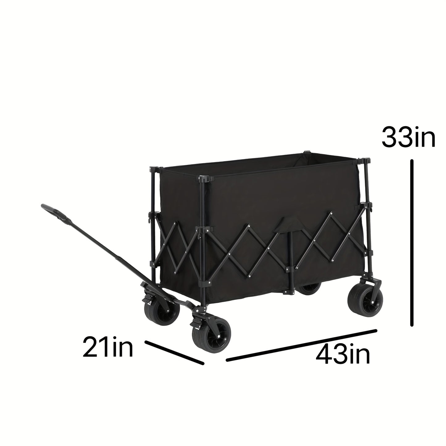Bolderkar – Bolderwagen – Strandkar – Trekkar – Plooibare Bolderkar – Zwart – 300L Laadvermogen – Opvouwbaar Met Grote All-Terrain Wielen
