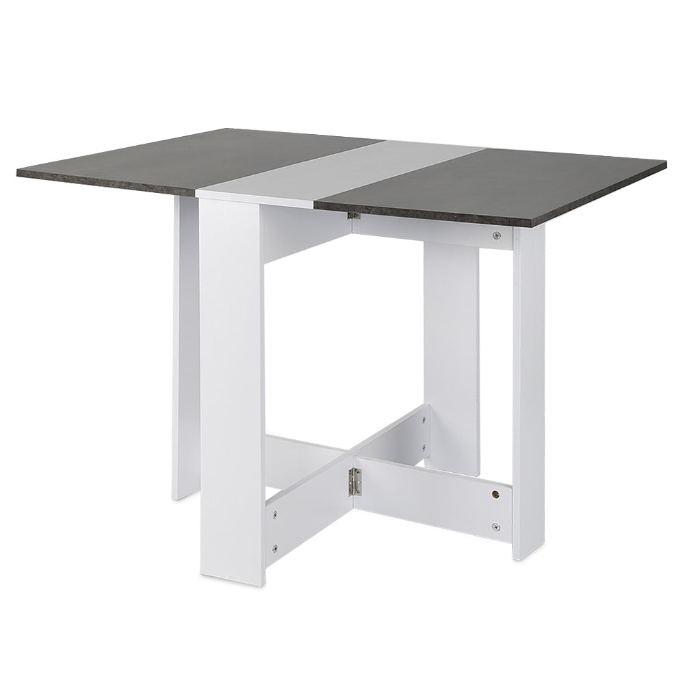 Keukentafel voor 4 Personen – Eettafel – Tafel – Bar-/Ontbijttafel – Keukentafel – Modern Grijs-Wit Design – Stevig Metalen Frame 103x76x73,4 cm