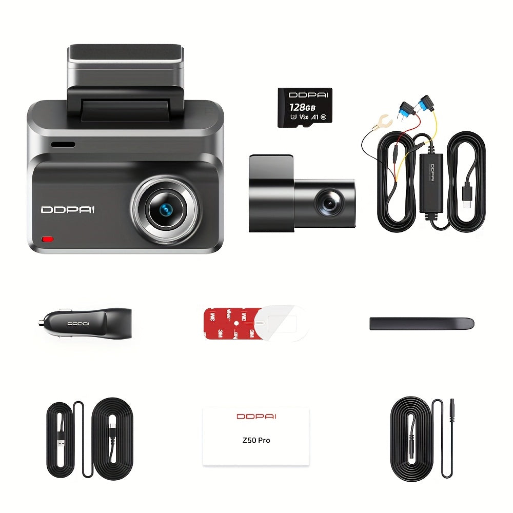Dashcam – Auto Camera – Bewakingscamera – Videorecorder – Nachtzicht Camera – 24/7 Parkeermonitoring – WiFi Verbinding & G-Sensor – 128GB Geheugenkaart