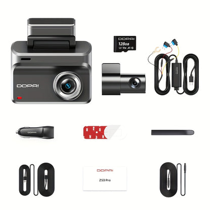 Dashcam – Auto Camera – Bewakingscamera – Videorecorder – Nachtzicht Camera – 24/7 Parkeermonitoring – WiFi Verbinding & G-Sensor – 128GB Geheugenkaart
