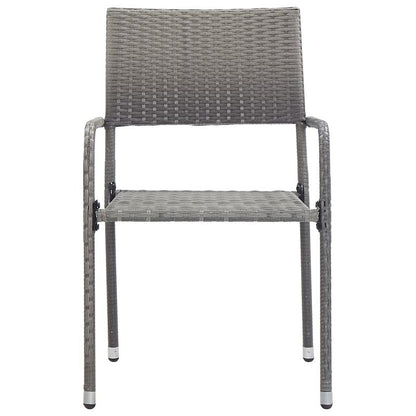 Garden-dining chairs 2pcs stackable gray poly rattan, Space-Saving Outdoor Seating, Outdoor Entertaining Chairs, Stackable Garden Chairs, Modern Rattan Design, Contemporary Garden Style, Low-Maintenance Material, Small Space