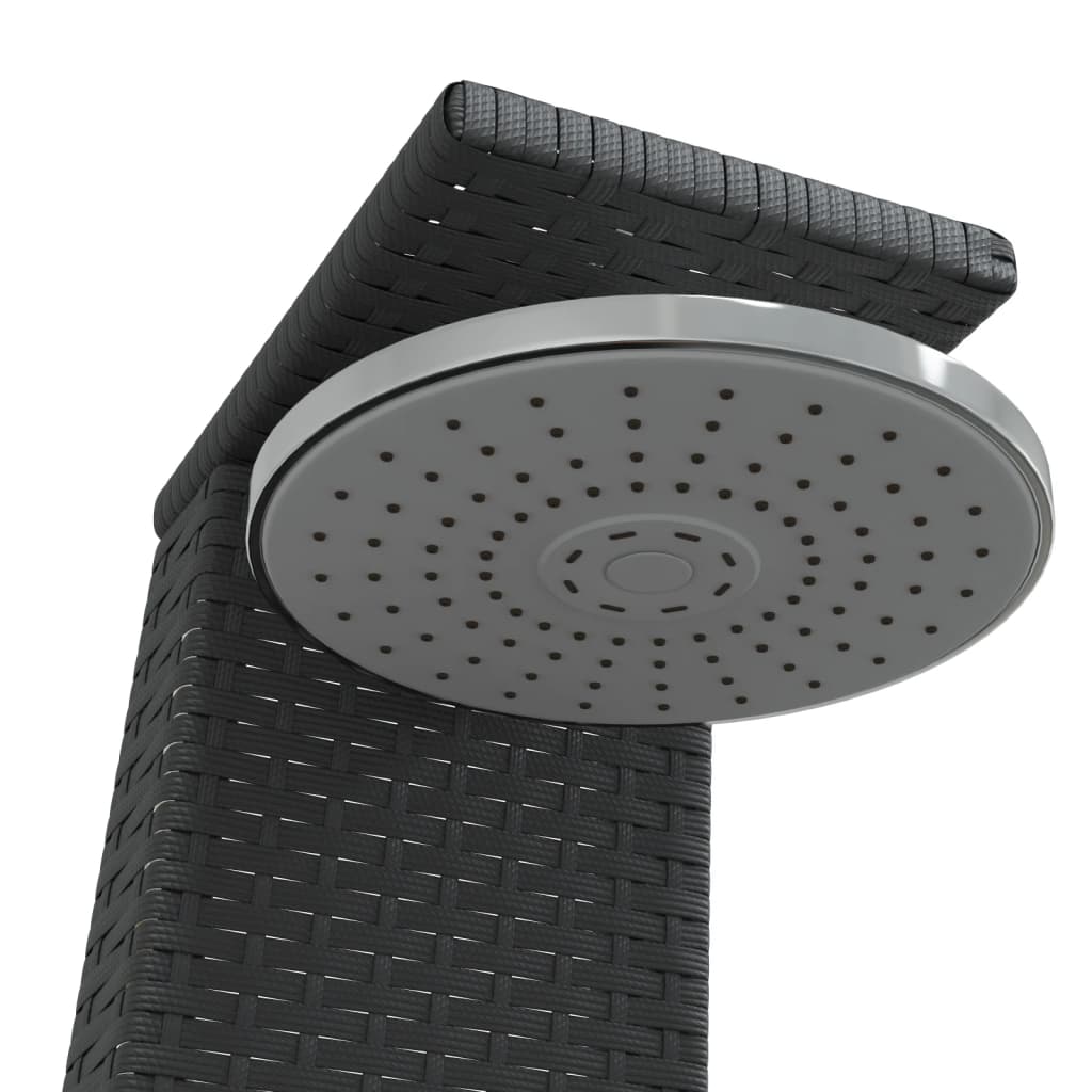 Buitendouche – Tuindouche – Vrijstaande Douche – Zwembad Douche – Outdoor Shower – Weerbestendig PE Rattan – Stevige Acaciahouten Basis Grijs