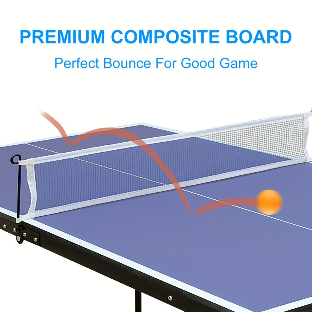 Pingpongtafel – Tafeltennistafel – Opvouwbare Tafel – Speeltafel – Indoor Outdoor – Draagbaar Design – Houten Blad 137,2 cm