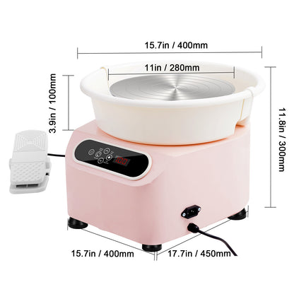 Draaischijf Keramiek – Pottenbakkersschijf – Boetseerschijf – Pottenbakken – Draaitafel – 28 cm Werkblad – 450W Direct-Drive Motor