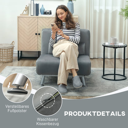 Ligstoel – Tuinstoel – Loungestoel – Relaxstoel – Slaapstoel – Verstelbare Rugleuning – Velvet Look Grijs – Opvouwbaar – Draagkracht 150 kg