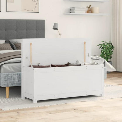 Bench 110X41X76.5 Cm Made of Solid Pine Wood in White. This Bench Is Ideal As a Shoe Stool in Your Hallway Or As a Storage Stool in Your Living Room.