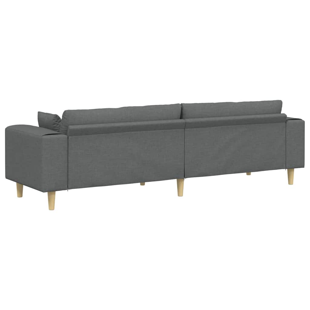 Bank – Bankstel – Sofa – Zitmeubel – Woonkamermeubel – Donkergrijs Stof – Ergonomisch Comfort – Stevig Multiplex Houten Frame