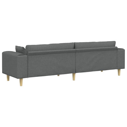 Bank – Bankstel – Sofa – Zitmeubel – Woonkamermeubel – Donkergrijs Stof – Ergonomisch Comfort – Stevig Multiplex Houten Frame