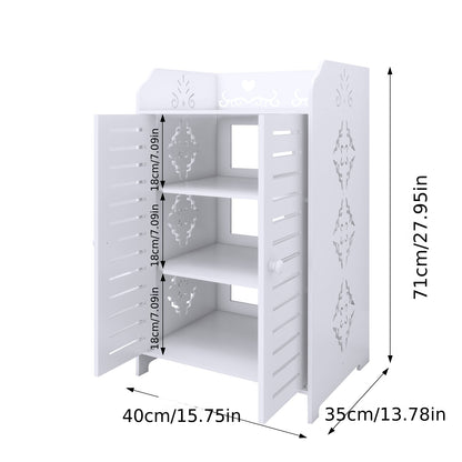 Schoenenkast – Schoenenrek – Schoenopberger – Schoenhouder – Schoenmeubel – 3-laags Voor 6 Paar Schoenen – Stevig Dik PVC – Zitbank Met Opbergruimte 40x35x71 cm - Wit