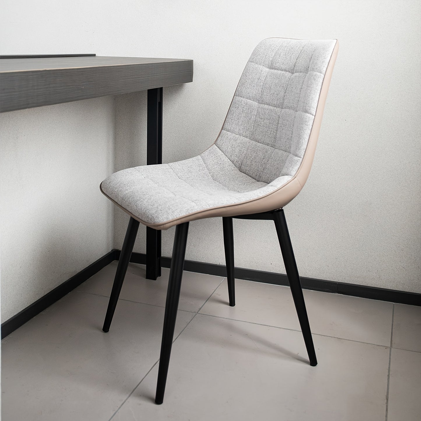 Gestoffeerde Stoelen – Eetkamer Stoelen – Lounge Stoelen – Bureaustoelen – Zithoeken Stoelen – Set Van 2 Beige – Metalen Frame – Comfortabel En Onderhoudsvriendelijk