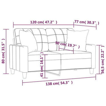 2-zits fauteuil – slaapstoel – loveseat – slaapbank – loungechair – Crèmekleurig Kunstleer – Memory Foam Kussens – Verstelbare Rugleuning – Compact 120 cm