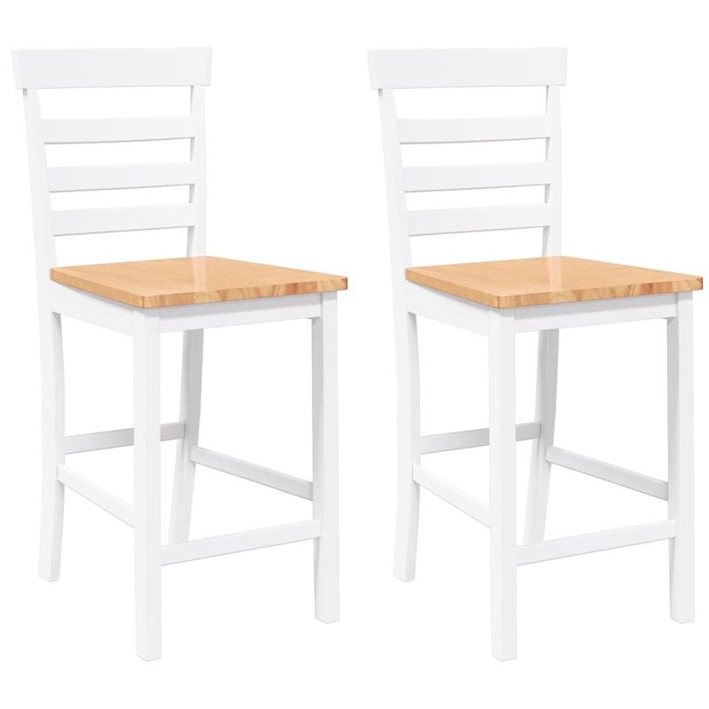 2pcs White Solid Wood Modern Bar Stools with Backrests - Heavy-Duty -like Particle Board, Square Counter Height Chairs Island, Breakfast Nook, Cafe - Easy Assembly ( Wood Grain)