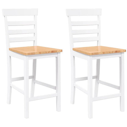 2pcs White Solid Wood Modern Bar Stools with Backrests - Heavy-Duty -like Particle Board, Square Counter Height Chairs Island, Breakfast Nook, Cafe - Easy Assembly ( Wood Grain)