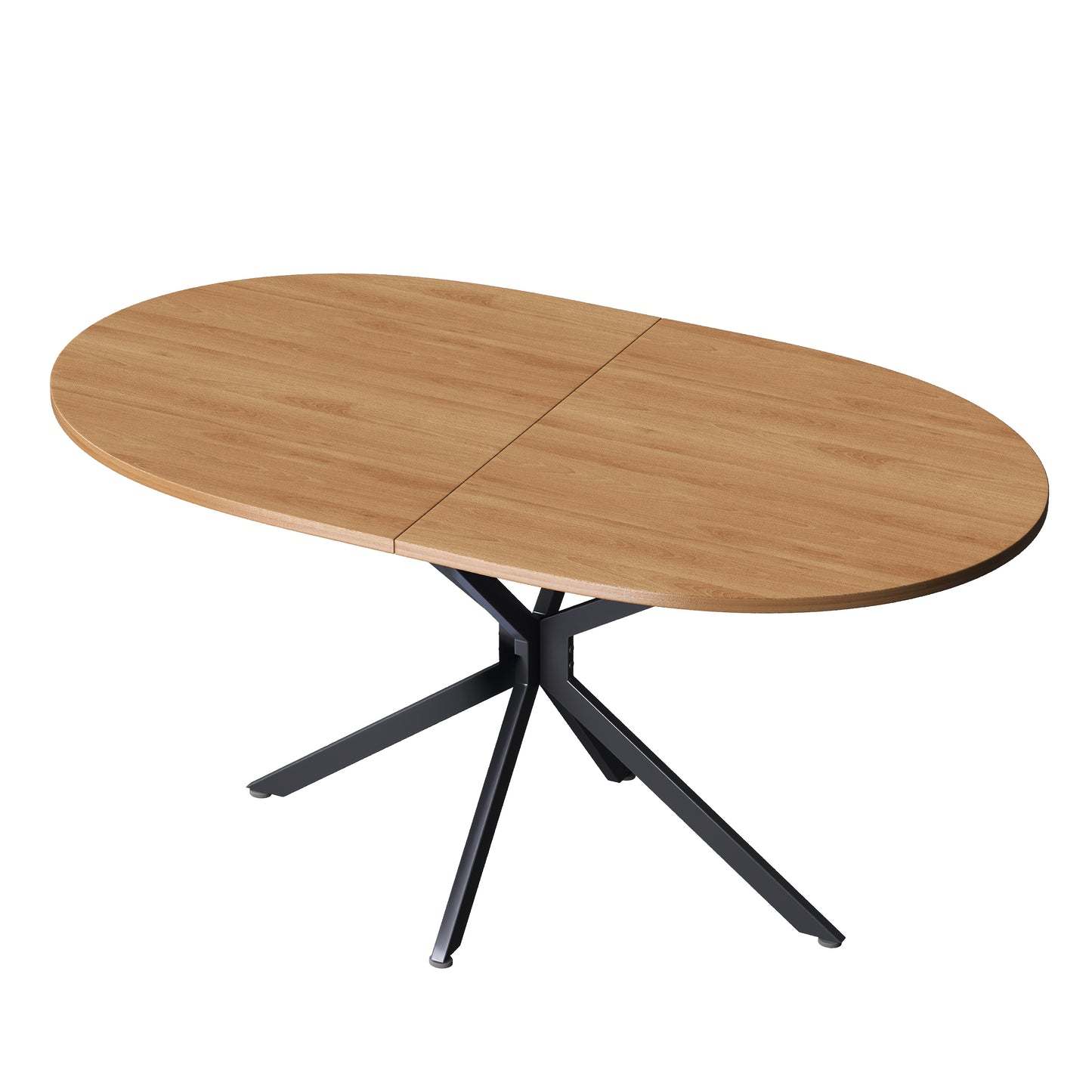 BTM Modern Dining Table 120 x 80 x 75.5 cm Oval Dining Table with Metal Legs, for 4-6 People, Sturdy Kitchen Table