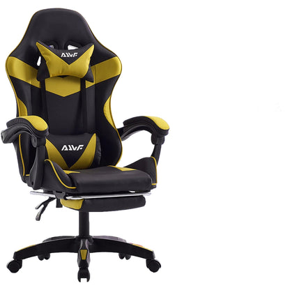 Gamingstoel – Gamedraaistoel – Bureaustoel – Ergonomische Stoel – Kantelbare Stoel – Verstelbare Hoofdsteun en Voetensteun – Ademend Memory Foam Materiaal – Verkrijgbaar in Paars & Zwart