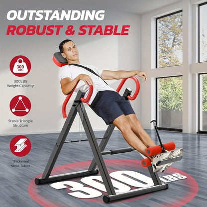Inversietafel – Omkeerbank – Rugtrainer – Inversiebank – Stretching Bank – Verstelbaar En Inklapbaar – Driedubbele Veiligheidsvergrendeling En Veiligheidsgordel – Wit