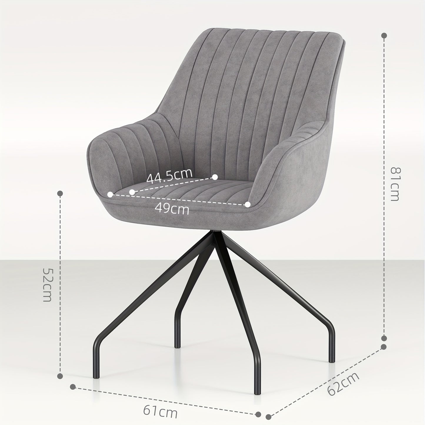 Draaifauteuil – Fauteuil – Lounge Stoel – Draaistoel – Relaxstoel – Velvetlook Stoffering – Met Armleuningen – 360 Graden Draaibaar – Stevig Metalen Onderstel