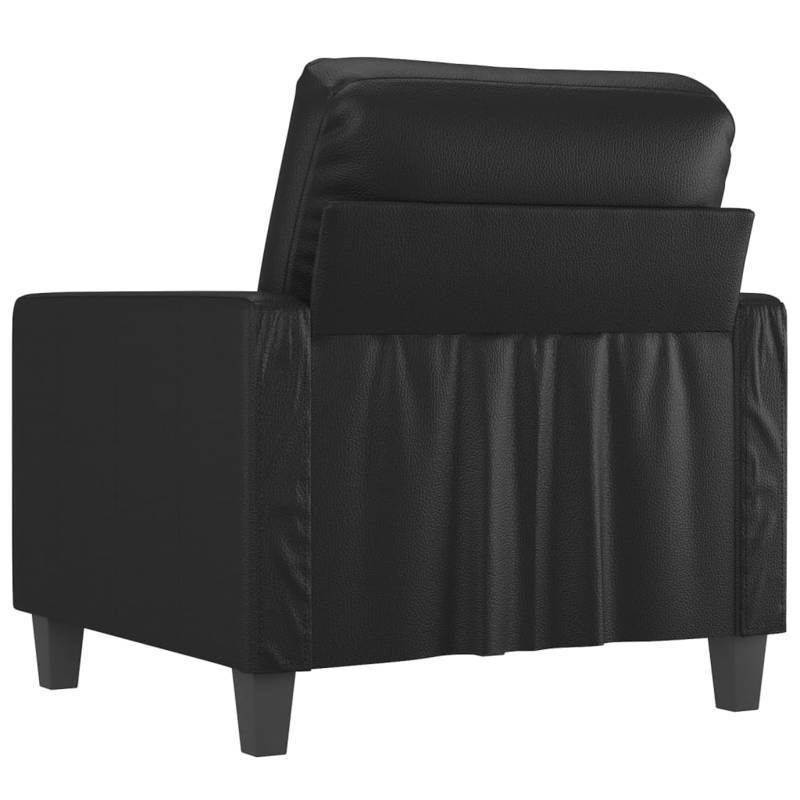 Zwarte Fauteuil – Lounge Stoel – Armstoel – Relaxstoel – Leunstoel – Stevig Houten Frame – Handmatige Kantelfunctie