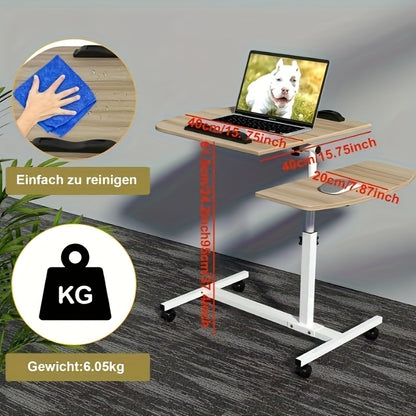 Bedtafel – Laptoptafel – Schoottafel – Bijzettafel – Banktafel – Kantelbaar Werkblad 60x40 cm – Verstelbare Hoogte 61-95 cm